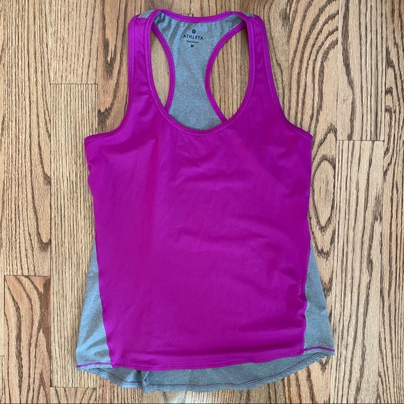 EUC Athleta Colorblock Chi Tank dark razzle - Picture 2 of 11